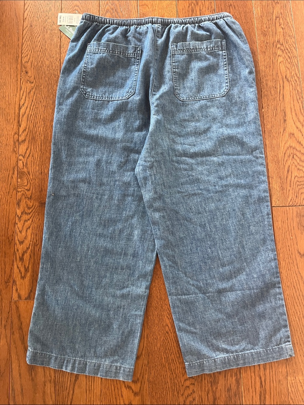 L.L. Bean Wide Leg Denim Pants in Light Blue - Picture 2 of 5